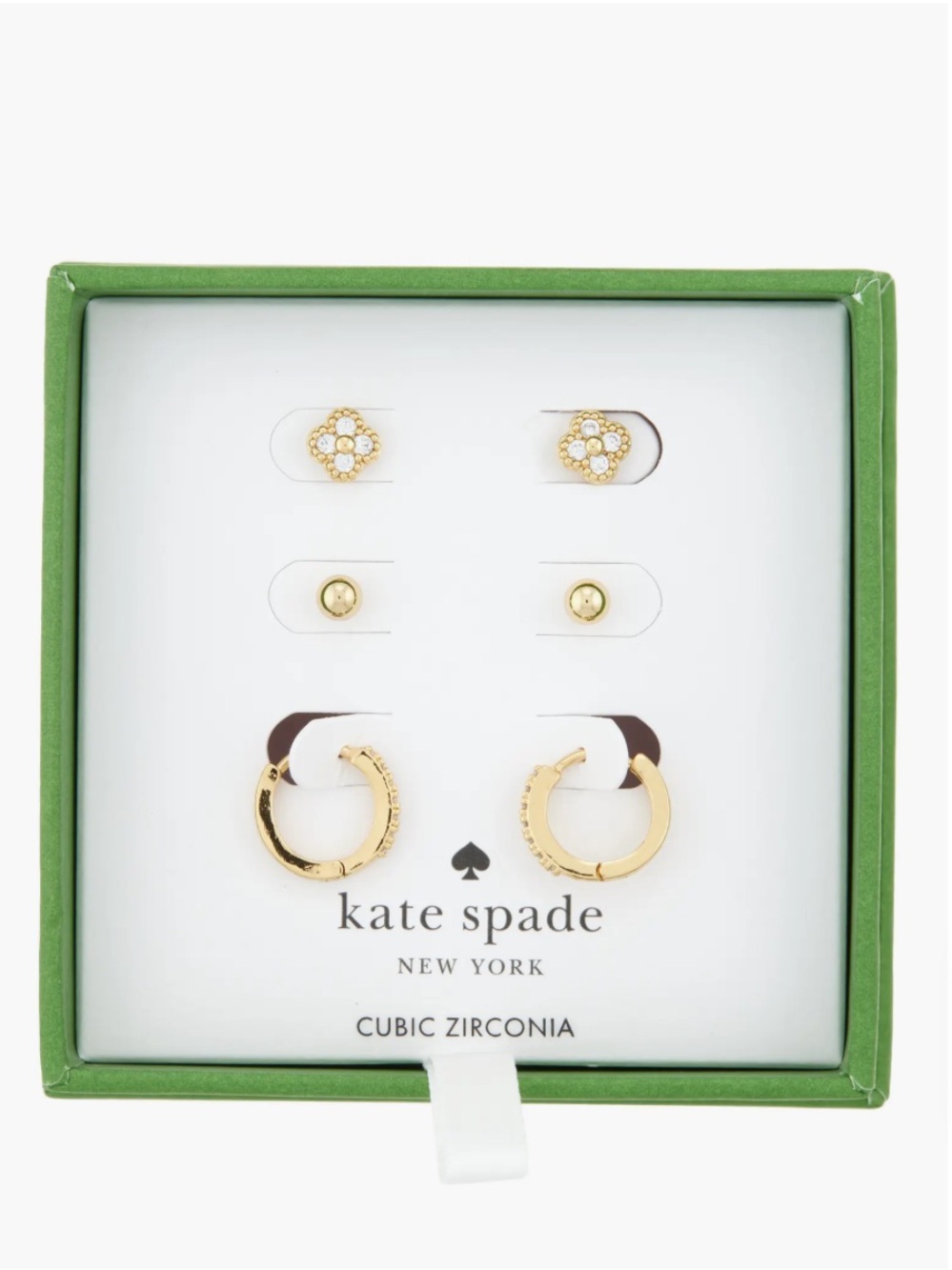 Kate Spade 3-pack assorted mini stud & hoop earrings